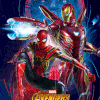 Poster 3D Ironman Spiderman