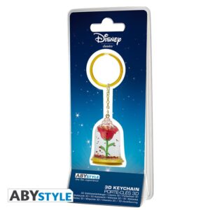 Llavero 3D La Bella y la Bestia / Rosa - Disney